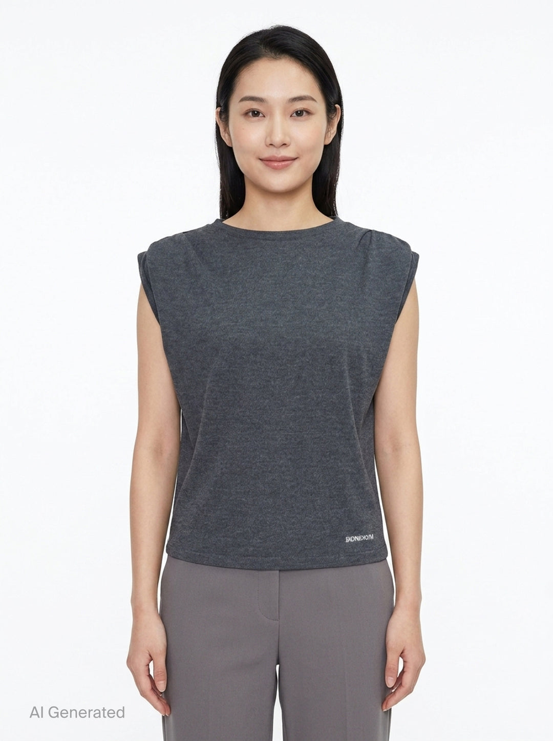 Shoulder-Tuck Sleeveless Sweat | Bonbom | Club21 - front