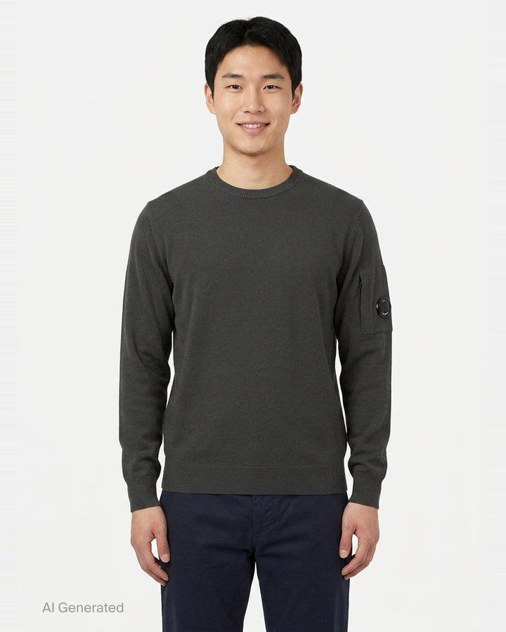 Extrafine Merino Wool Lens Sweater | C.P. Company | Club21 - front