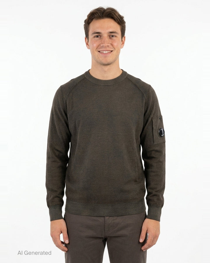 Merino Wool Re-Colour Crewneck Sweater | C.P. Company | Club21 - front