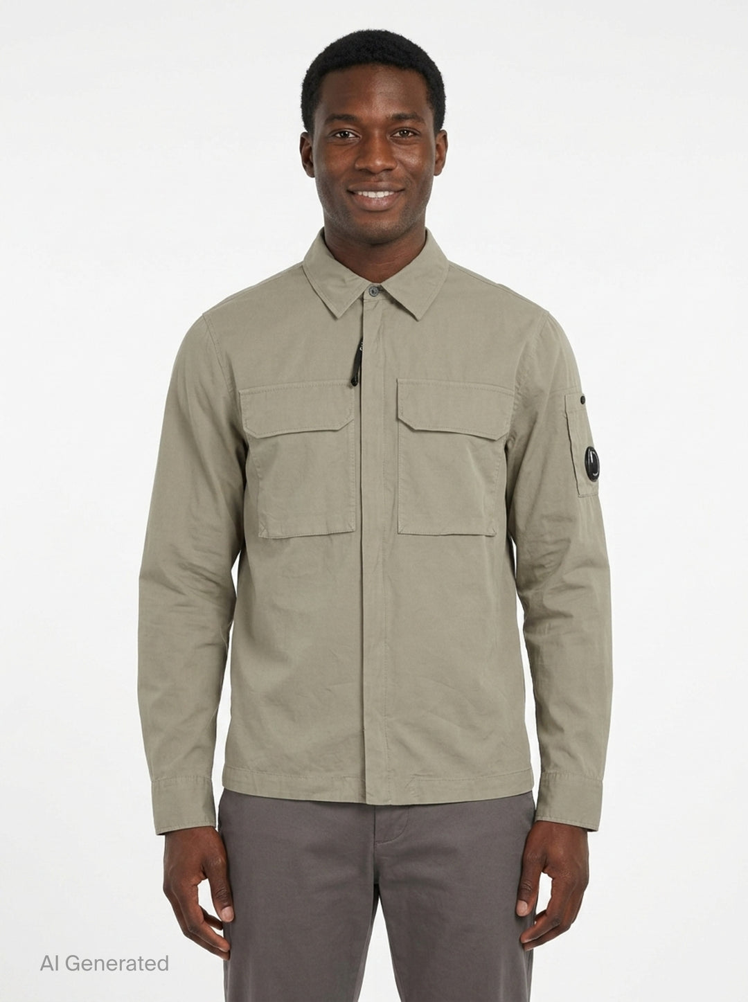 Organic Gabardine Zipped Overshirt | C.P. Company | Club21 - front