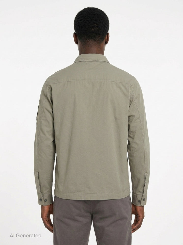 Organic Gabardine Zipped Overshirt | C.P. Company | Club21 - back