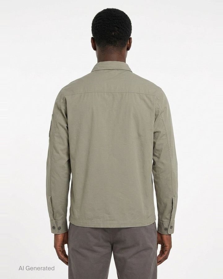 Organic Gabardine Zipped Overshirt | C.P. Company | Club21 - back