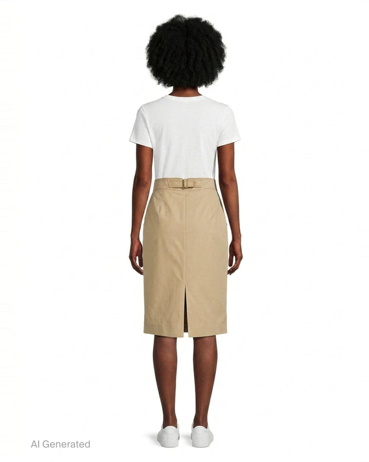 Belted Leather Pencil Skirt | Carolina Herrera | Club21 - back