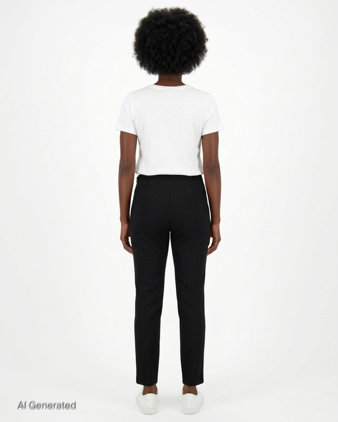 Black slim-fit cigarette pants by Carolina Herrera with a high-rise waist and ankle-length tapered leg, shown from the front - back