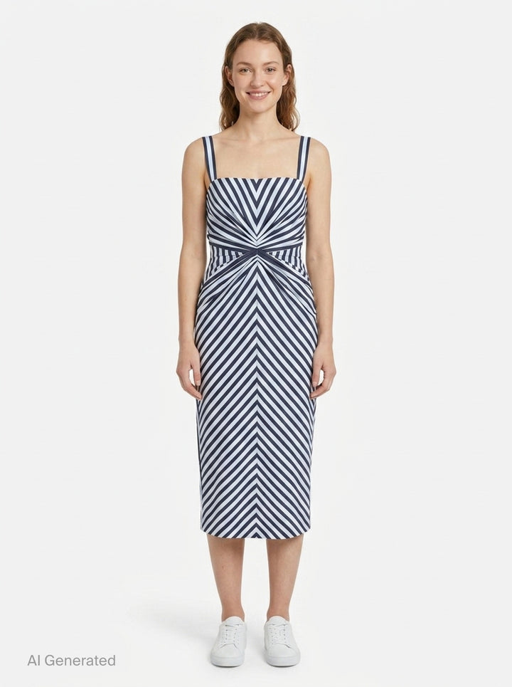 Slim Strap Ruched Pencil Dress | Carolina Herrera | Club21 - front
