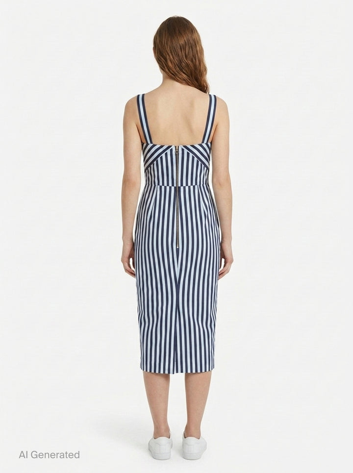 Slim Strap Ruched Pencil Dress | Carolina Herrera | Club21 - back