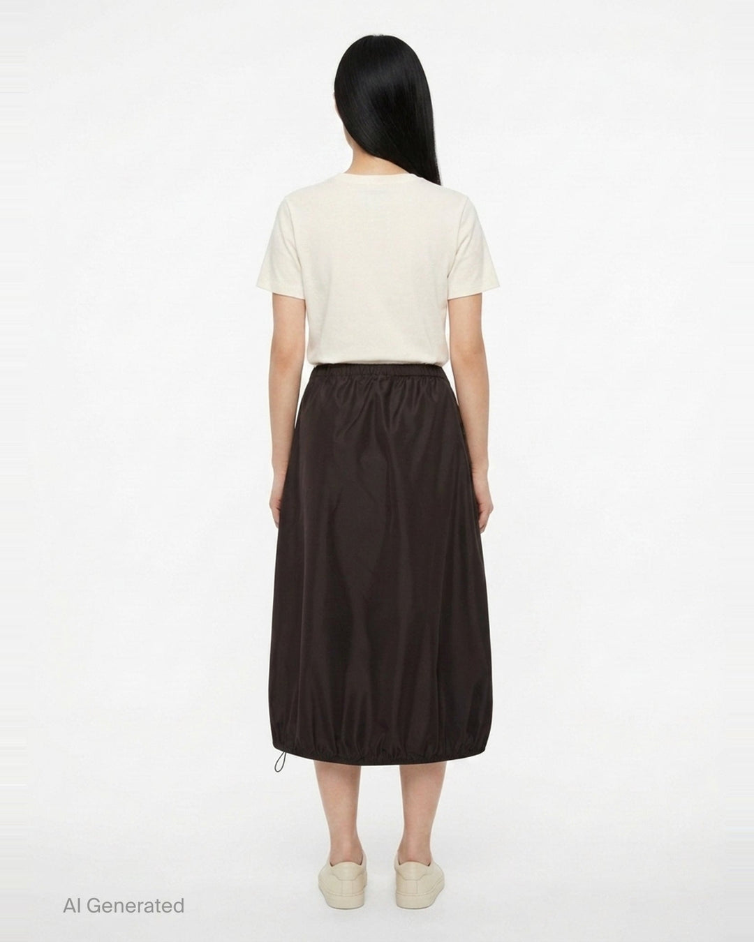 Recycled Faille Midi Skirt | Cecilie Bahnsen | Club21 - back