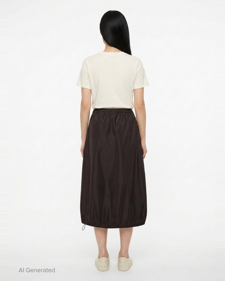 Recycled Faille Midi Skirt | Cecilie Bahnsen | Club21 - back