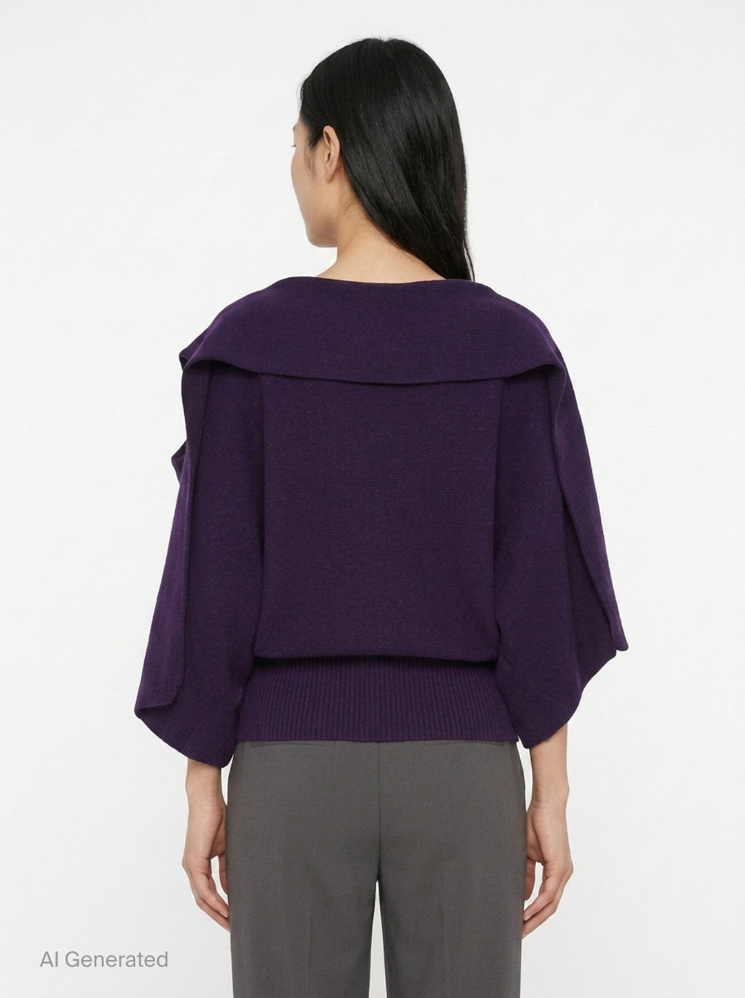 Pottery Crease Glitter Asymmetric Knit Top | CFCL | Club21 - back