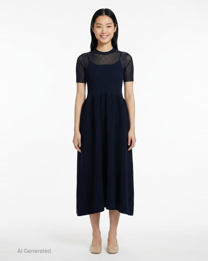 Pottery Lucent Décolletage Short Sleeve Dress | CFCL | Club21 - front