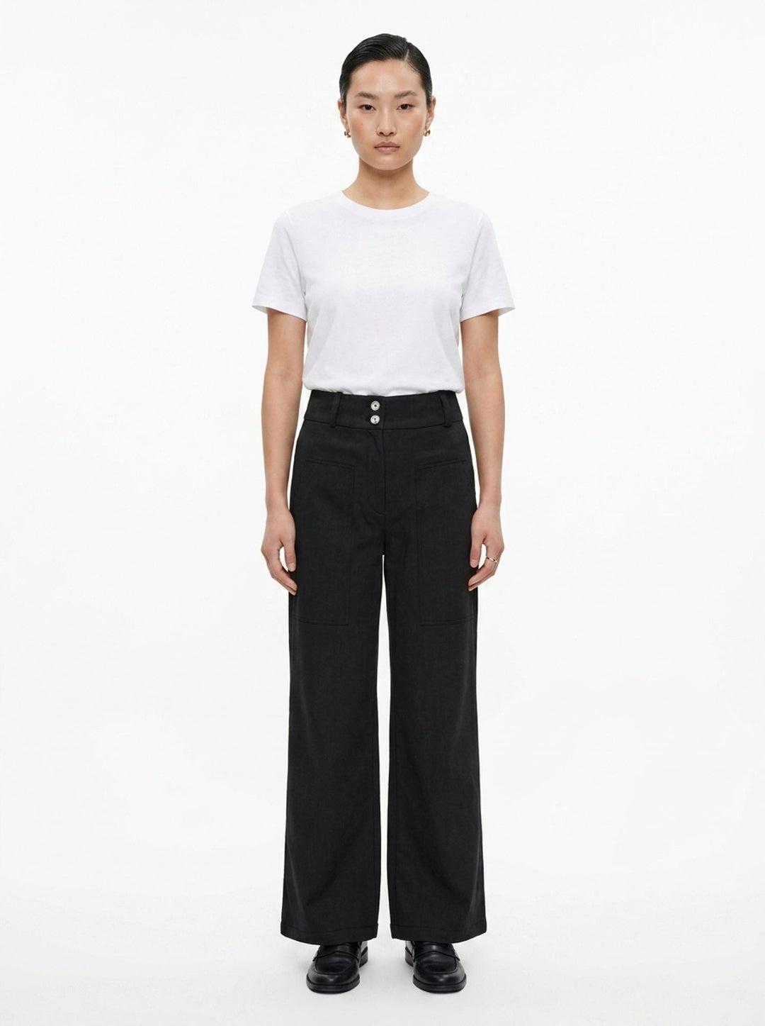 Adele Wide-Leg Nylon Cotton Pants | Club21 Collection | Club21 - front