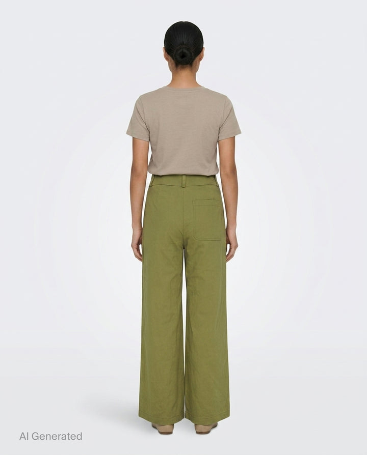 Adele Wide-Leg Nylon Cotton Pants | Club21 Collection | Club21 - back