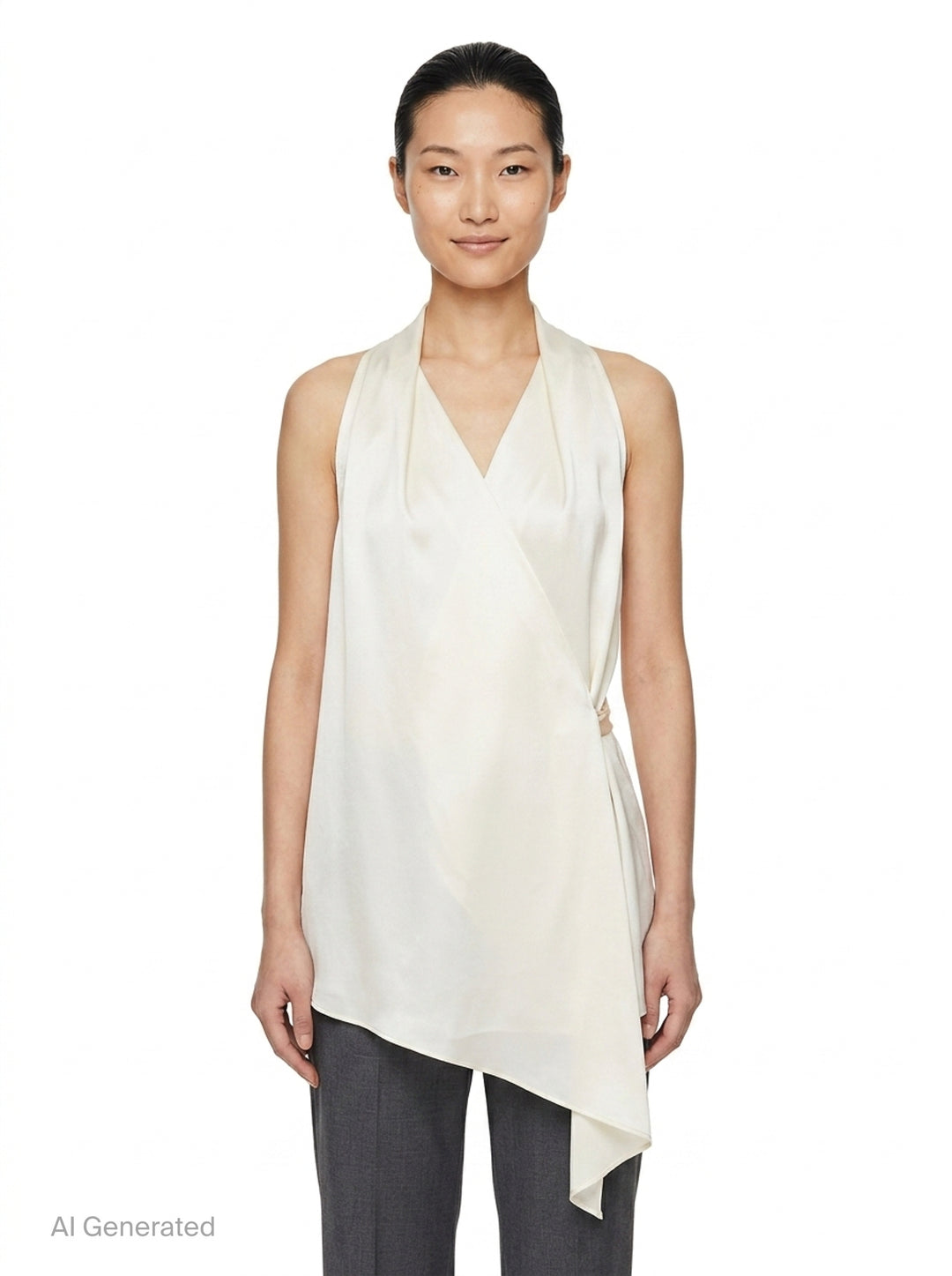 Asymmetric Wrap Satin Top | Club21 Collection | Club21 - front