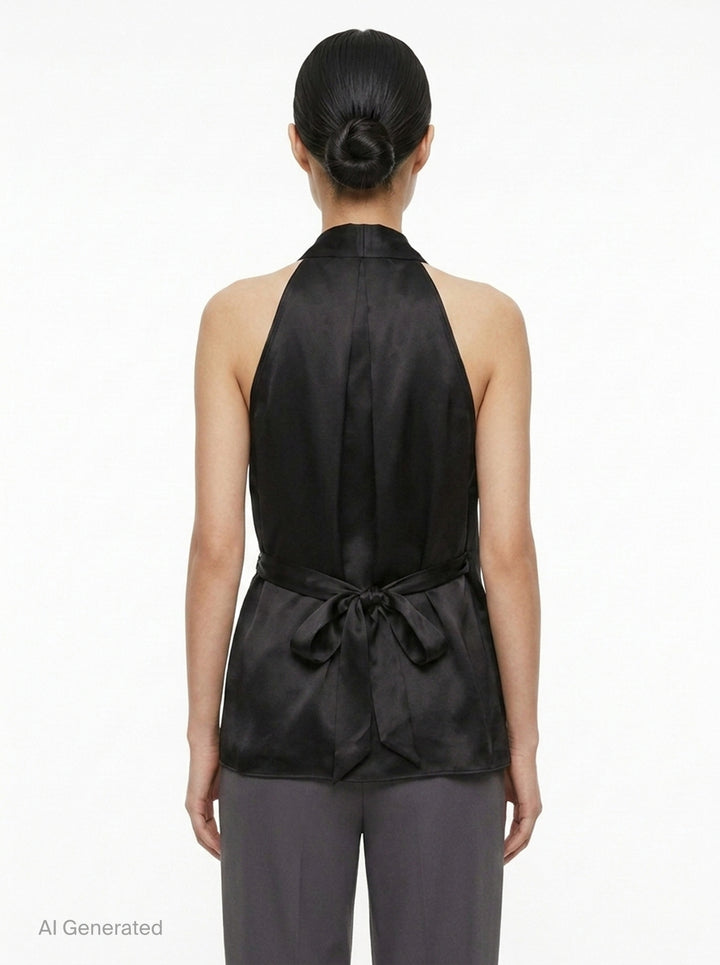 Asymmetric Wrap Satin Top | Club21 Collection | Club21 - back
