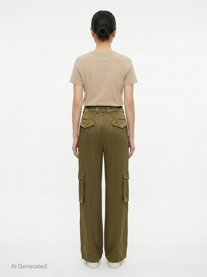 Celeste Crepe Acetate Cargo Pants | Club21 Collection | Club21 - back