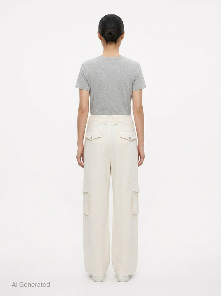 Celeste Crepe Acetate Cargo Pants | Club21 Collection | Club21 - back