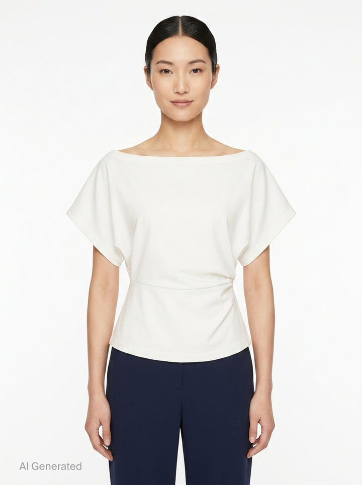 Light Stretch Rayon Linen Top | Club21 Collection | Club21 - front