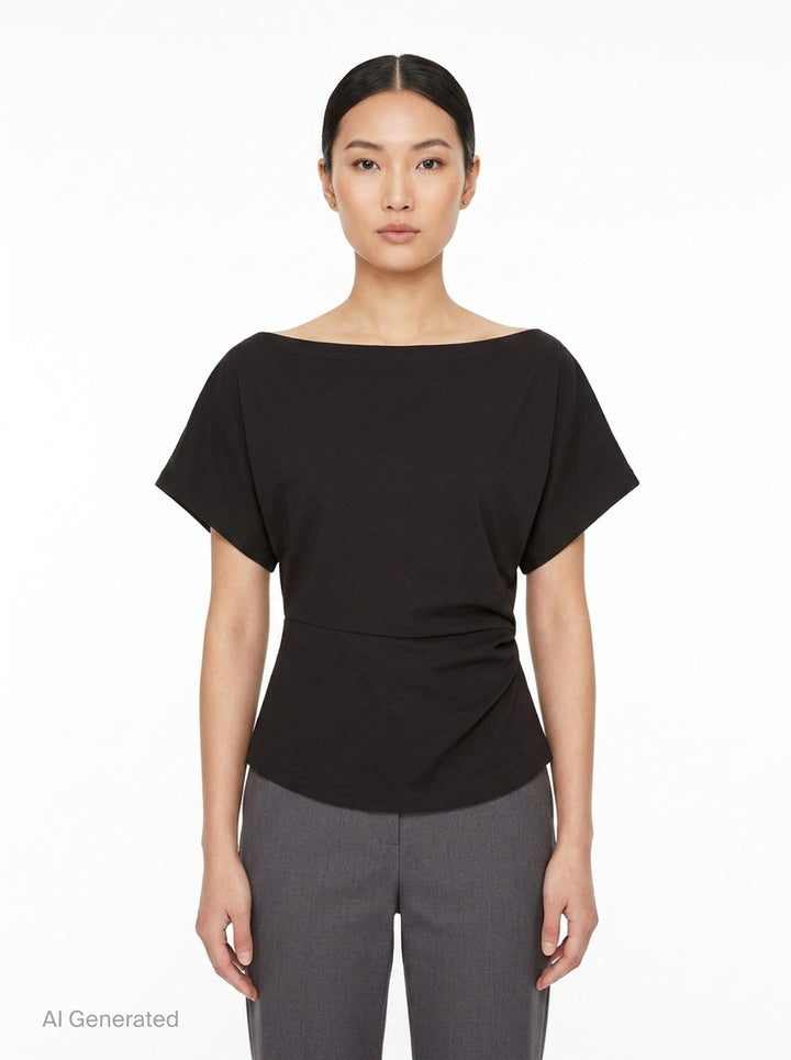Light Stretch Rayon Linen Top | Club21 Collection | Club21 - front