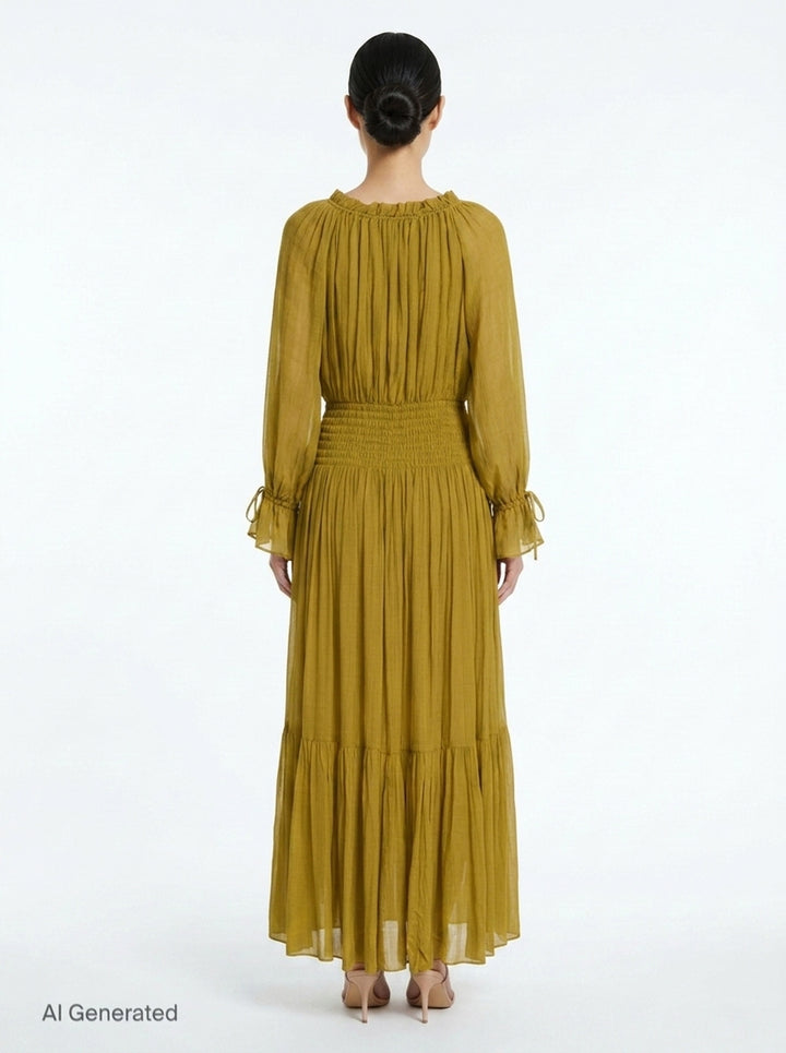 Silk Mix Winkle Midi Dress | Club21 Collection | Club21 - back