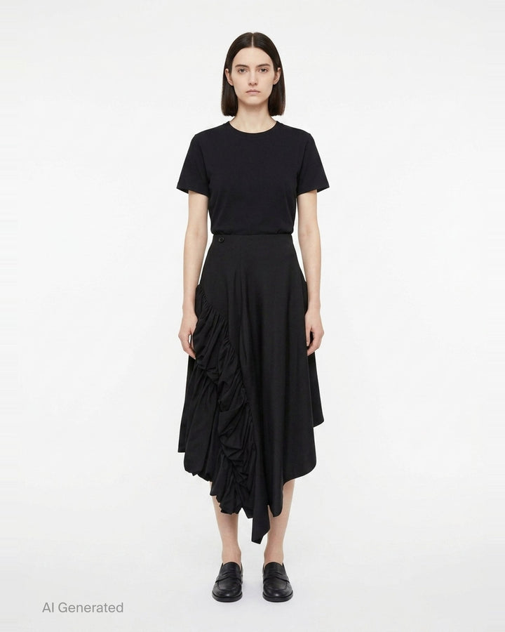Asymmetrical Draped Skirt | Comme des Garçons | Club21 - front