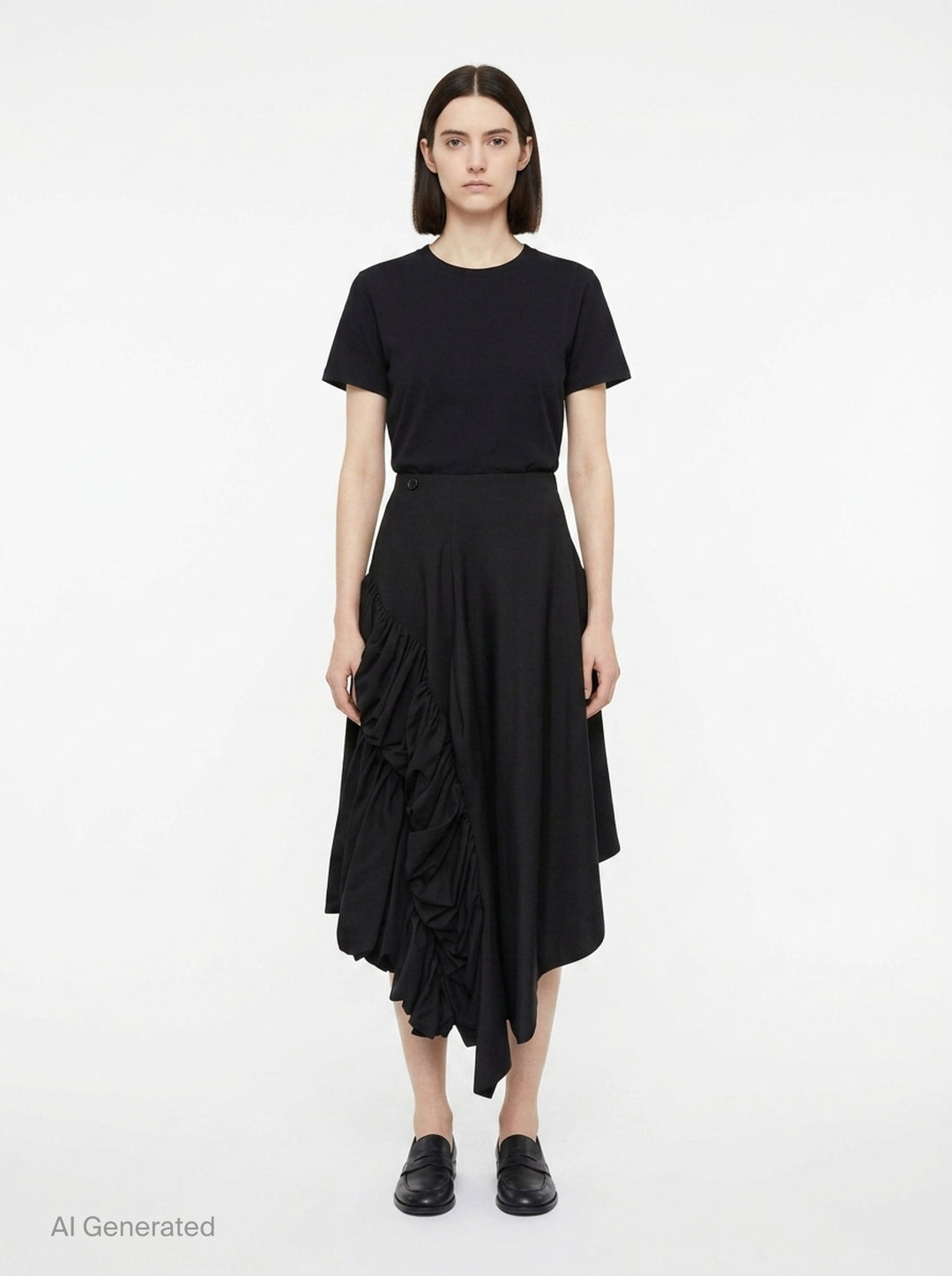 Asymmetrical Draped Skirt | Comme des Garçons | Club21 - front