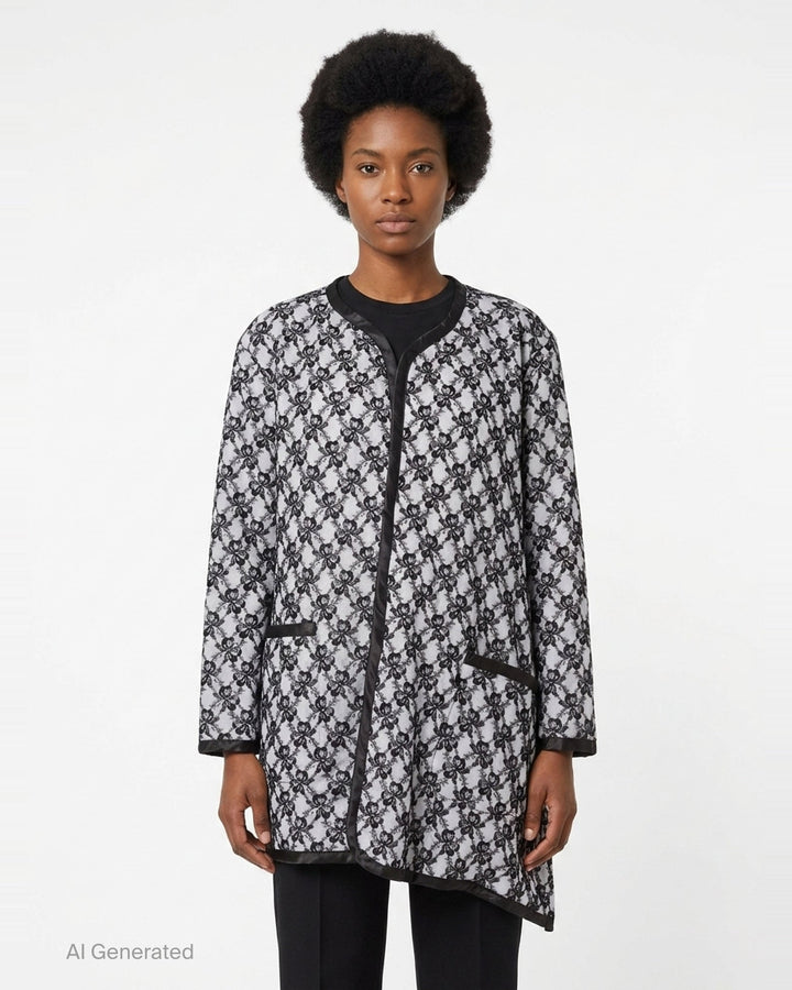 Asymmetrical Lace Pocket Coat | Comme des Garçons | Club21 - front