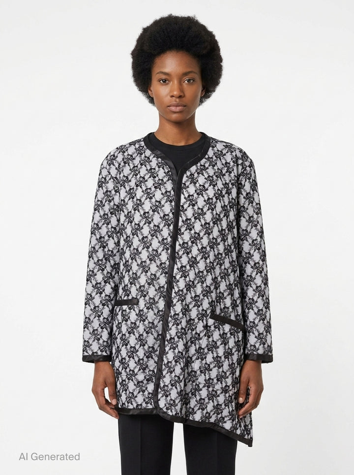 Asymmetrical Lace Pocket Coat | Comme des Garçons | Club21 - front