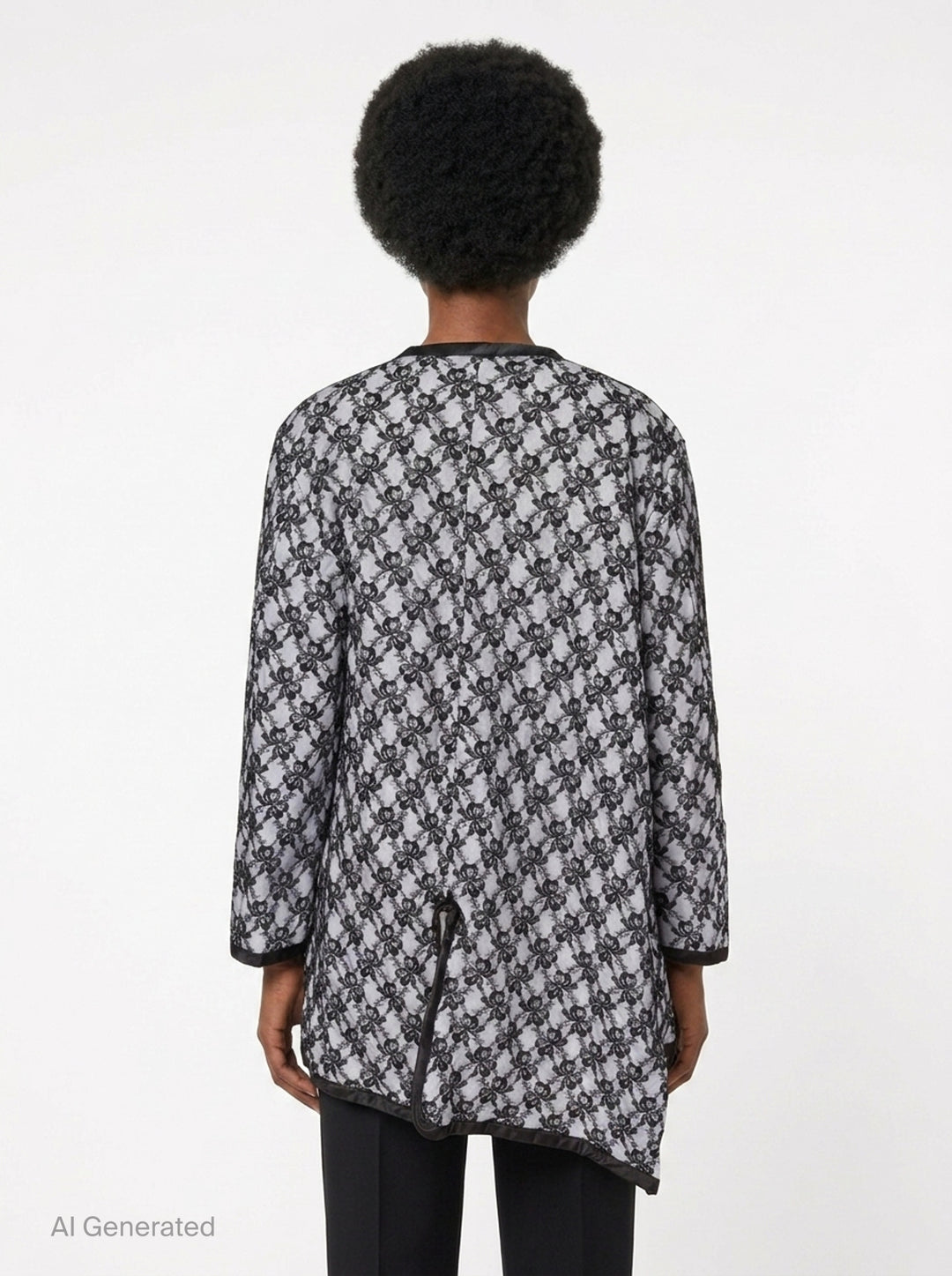 Asymmetrical Lace Pocket Coat | Comme des Garçons | Club21 - back