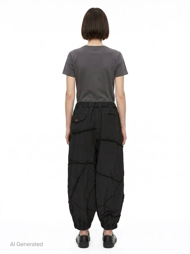 Garment Treated Wide Leg Pants | Comme des Garçons Black | Club21 - back