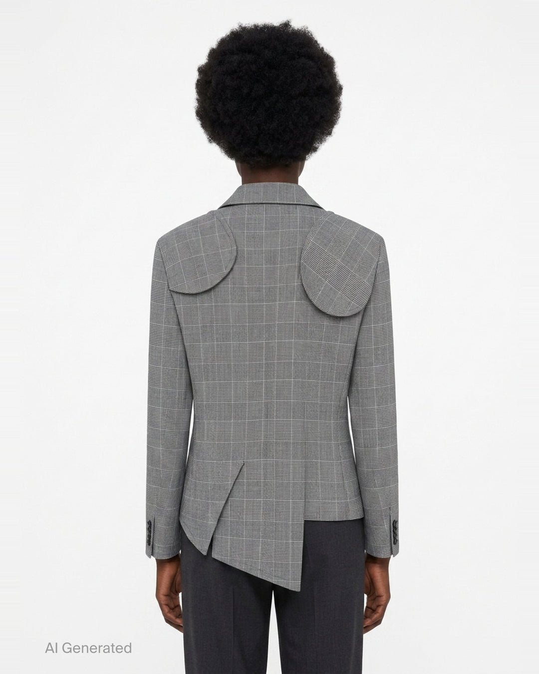Glen Check Asymmetric Blazer | Comme des Garçons BLACK | Club21 - back