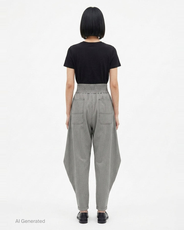 Houndstooth Wide-Leg Pants | Comme des Garçons Black | Club21 - back