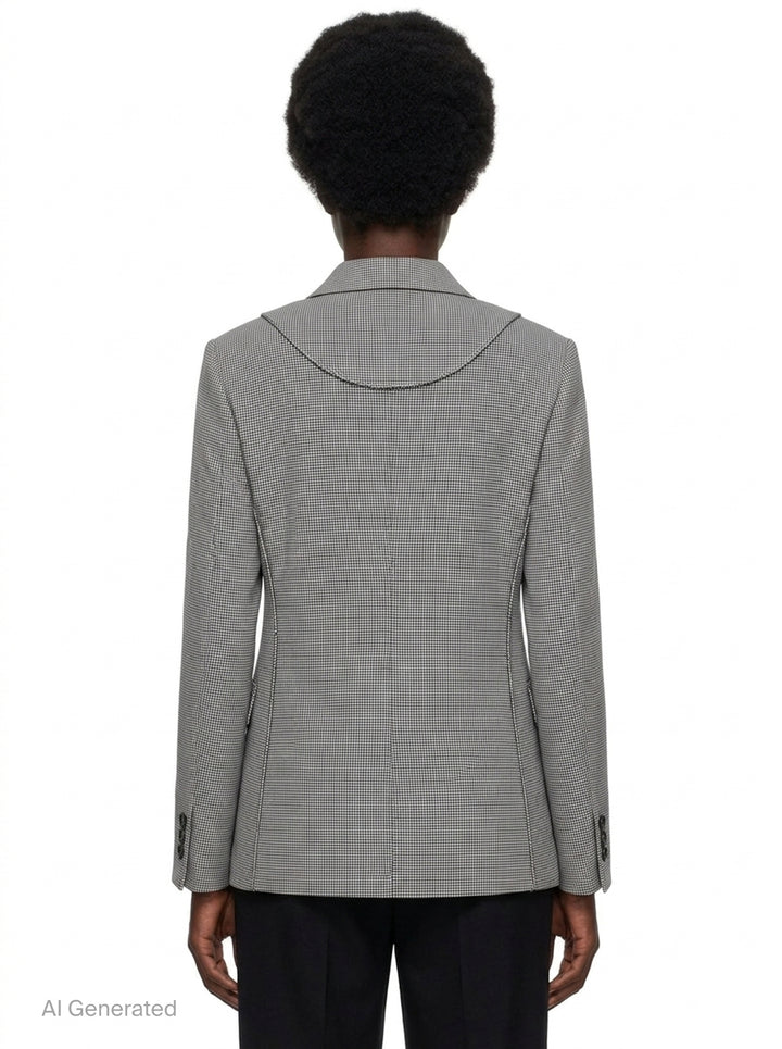 Houndstooth Wool Blend Blazer | Comme des Garçons BLACK | Club21 - back