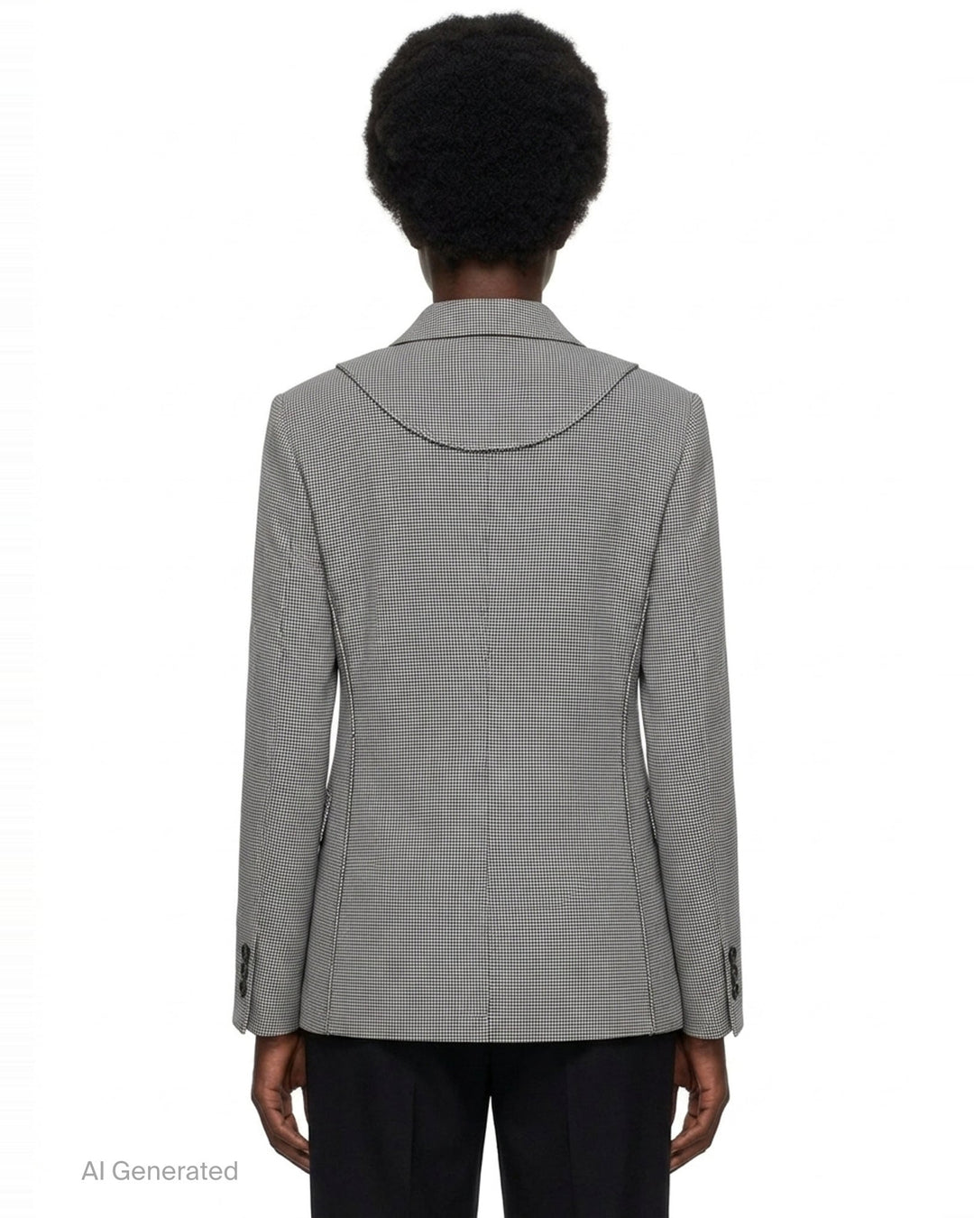 Houndstooth Wool Blend Blazer | Comme des Garçons BLACK | Club21 - back