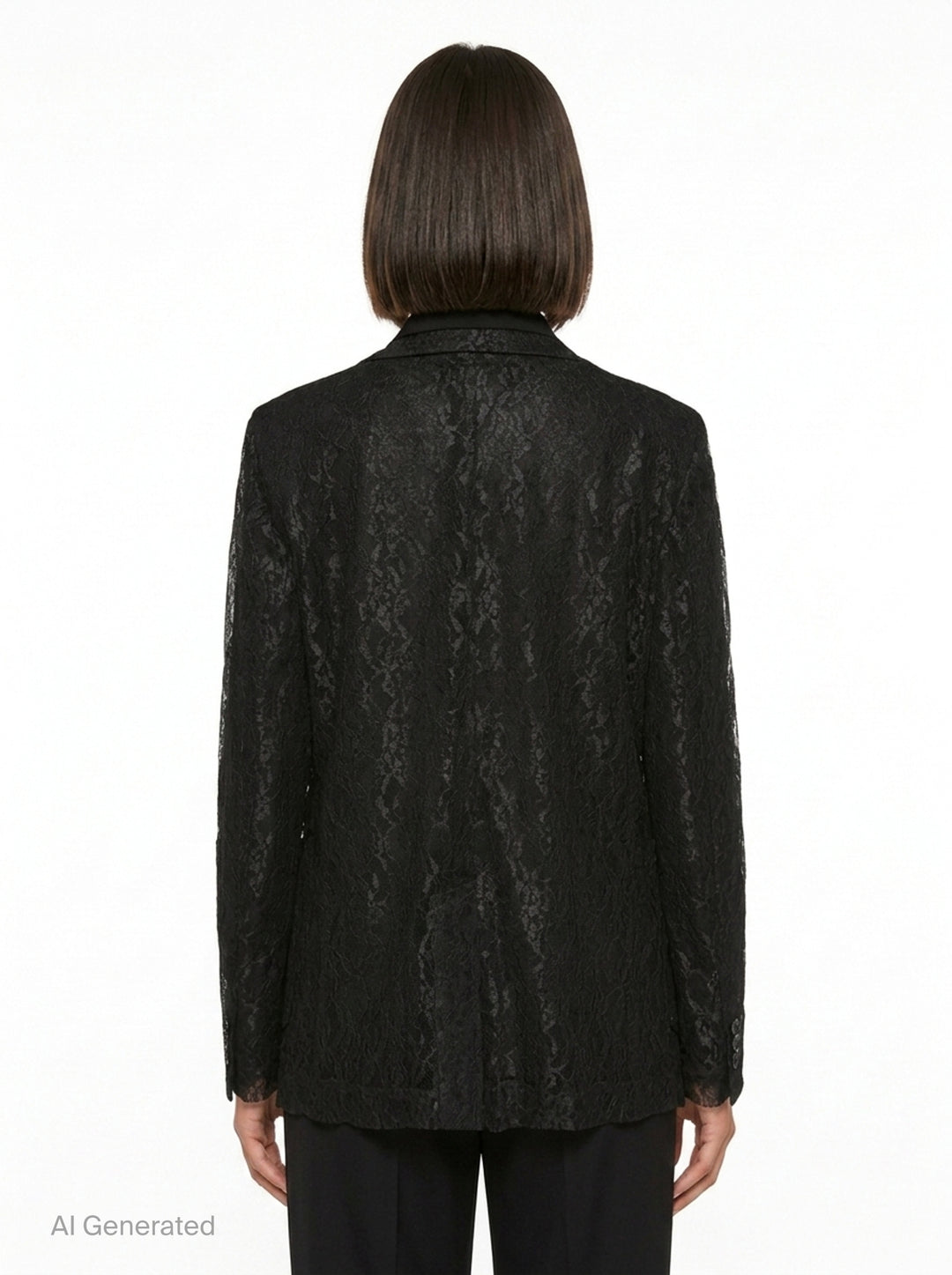 Black Lace Tailored Blazer | Comme des Garçons | Club21 - back