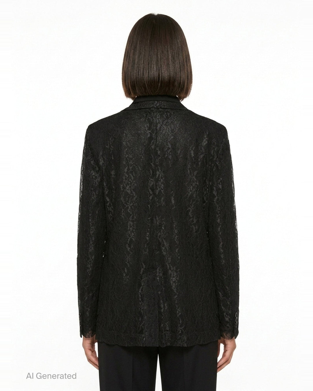 Black Lace Tailored Blazer | Comme des Garçons | Club21 - back