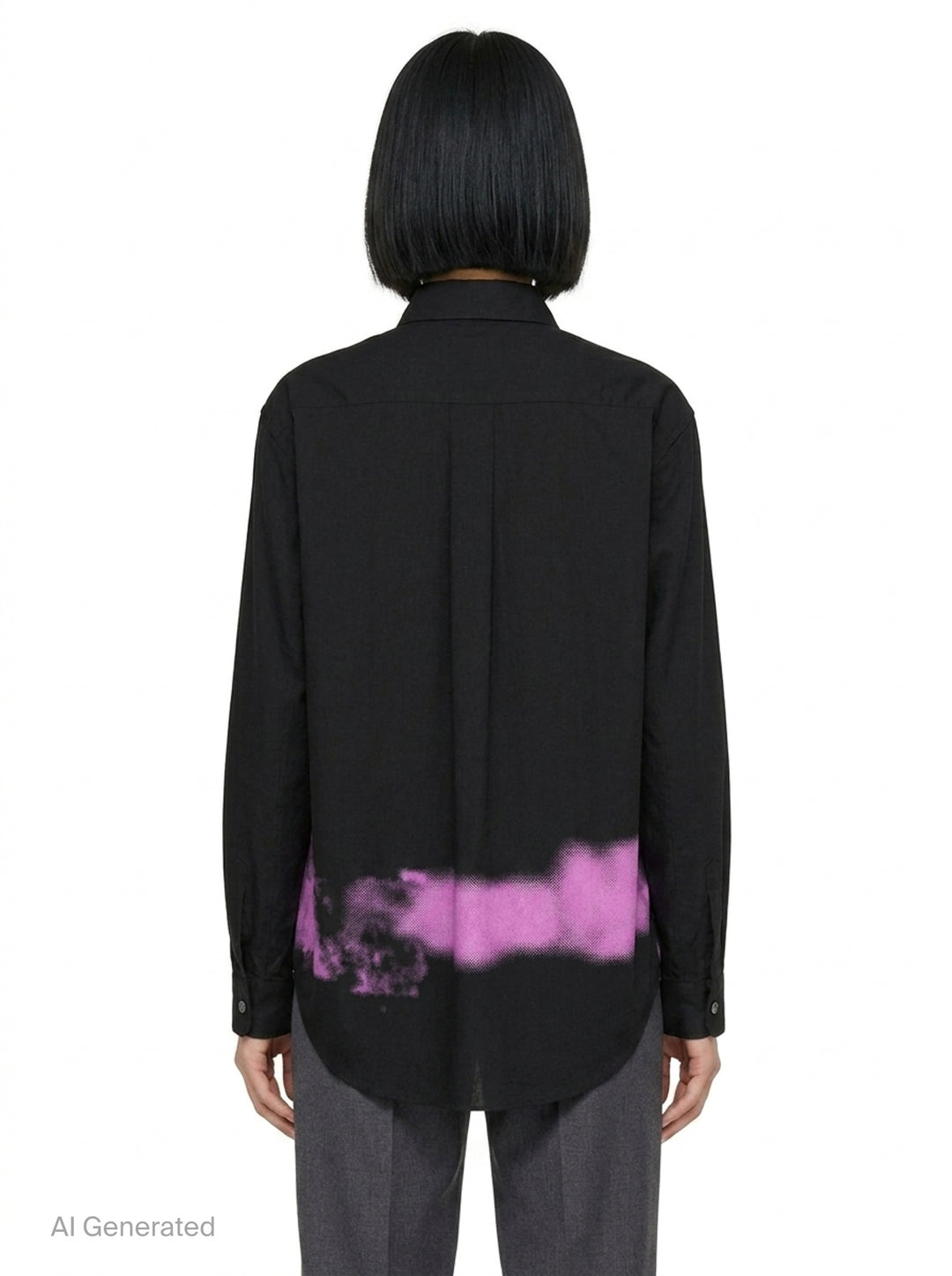 Pink Spray Print Long Sleeve Shirt | Comme des Garçons Black | Club21 - back