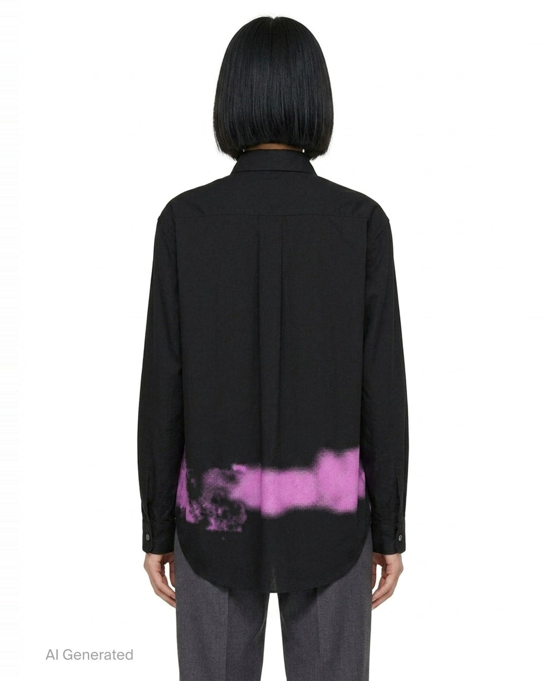 Pink Spray Print Long Sleeve Shirt | Comme des Garçons Black | Club21 - back