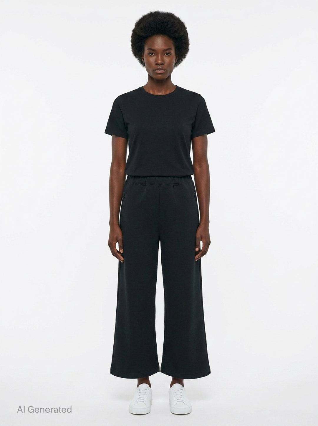Polyester Jersey Wide-Leg Pants | Comme des Garçons Black | Club21 - front