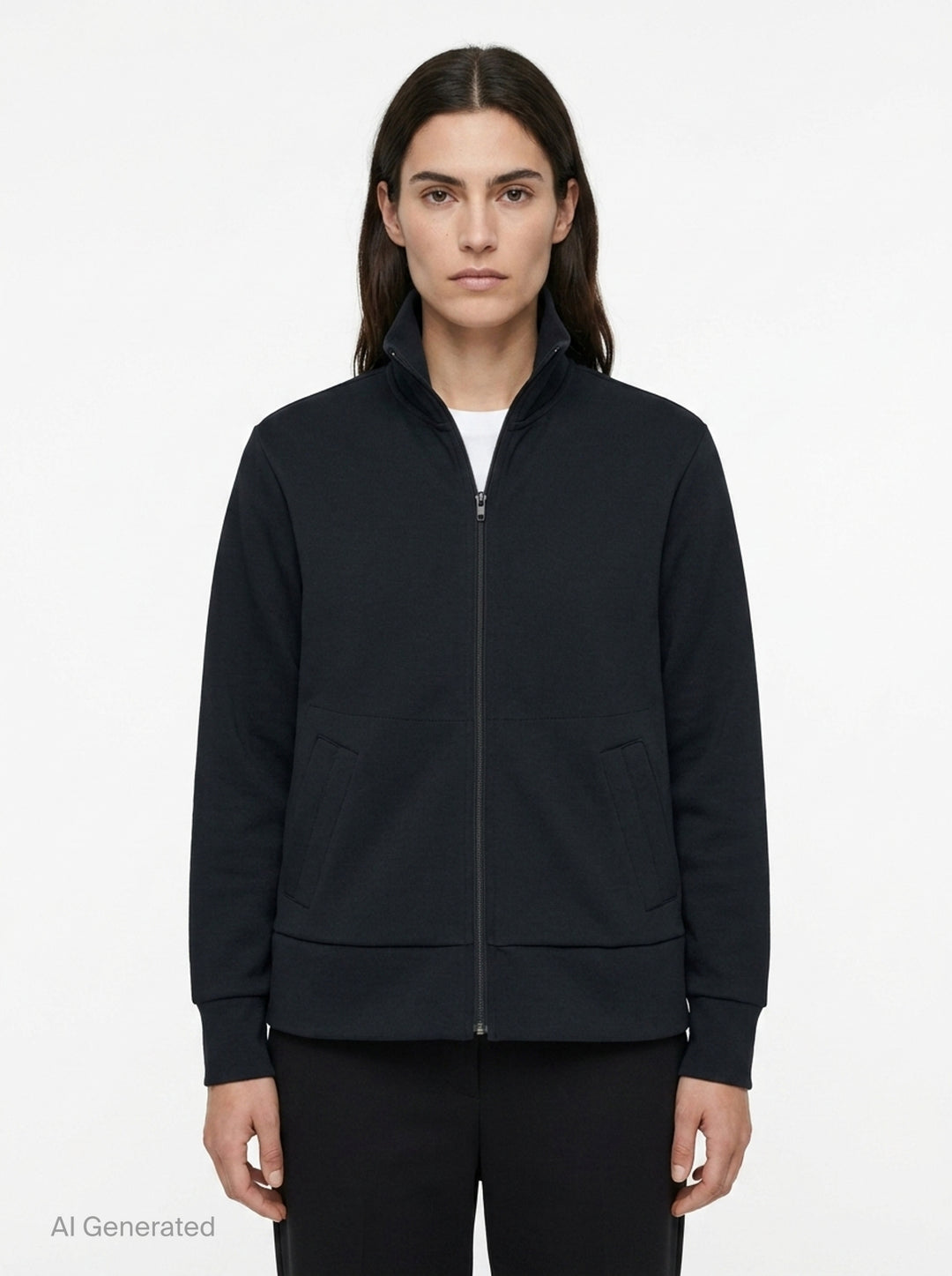 Polyester Jersey Zip Jacket | Comme des Garçons Black | Club21 - front