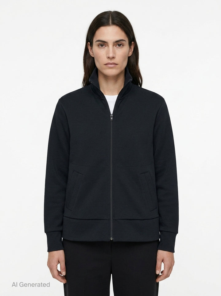 Polyester Jersey Zip Jacket | Comme des Garçons Black | Club21 - front