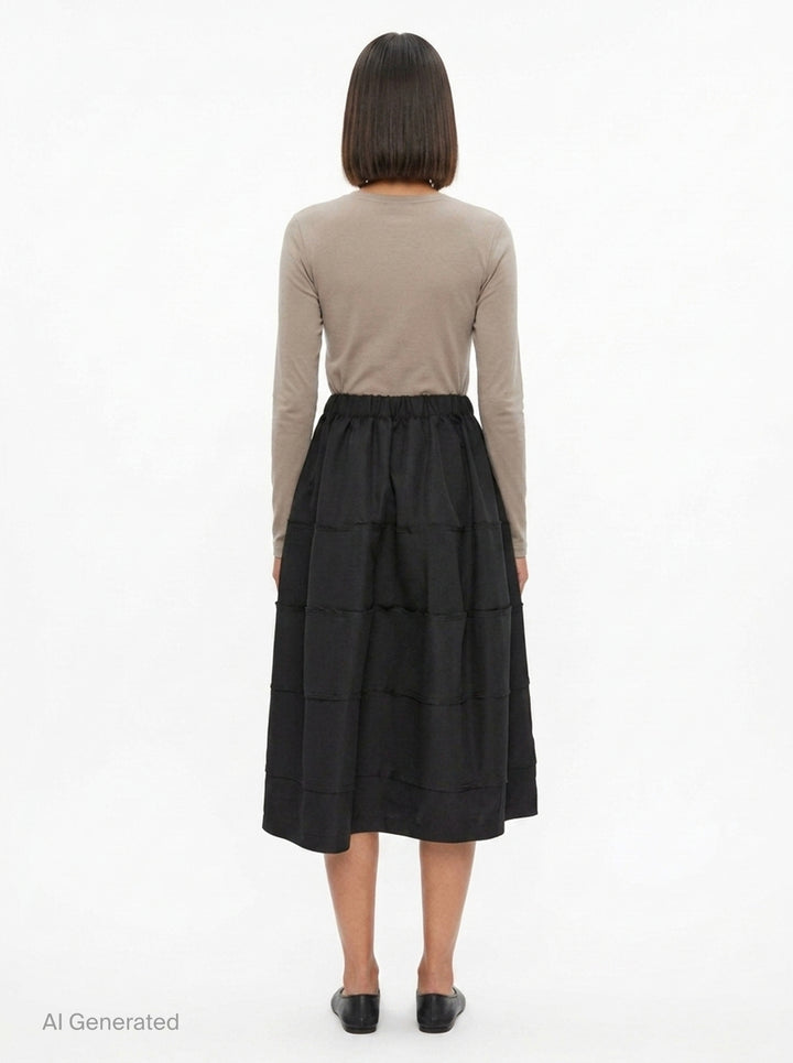 Quilted Panelled Midi Skirt | Comme des Garçons Black | Club21 - back