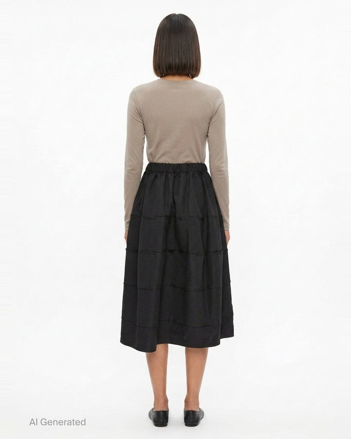 Quilted Panelled Midi Skirt | Comme des Garçons Black | Club21 - back