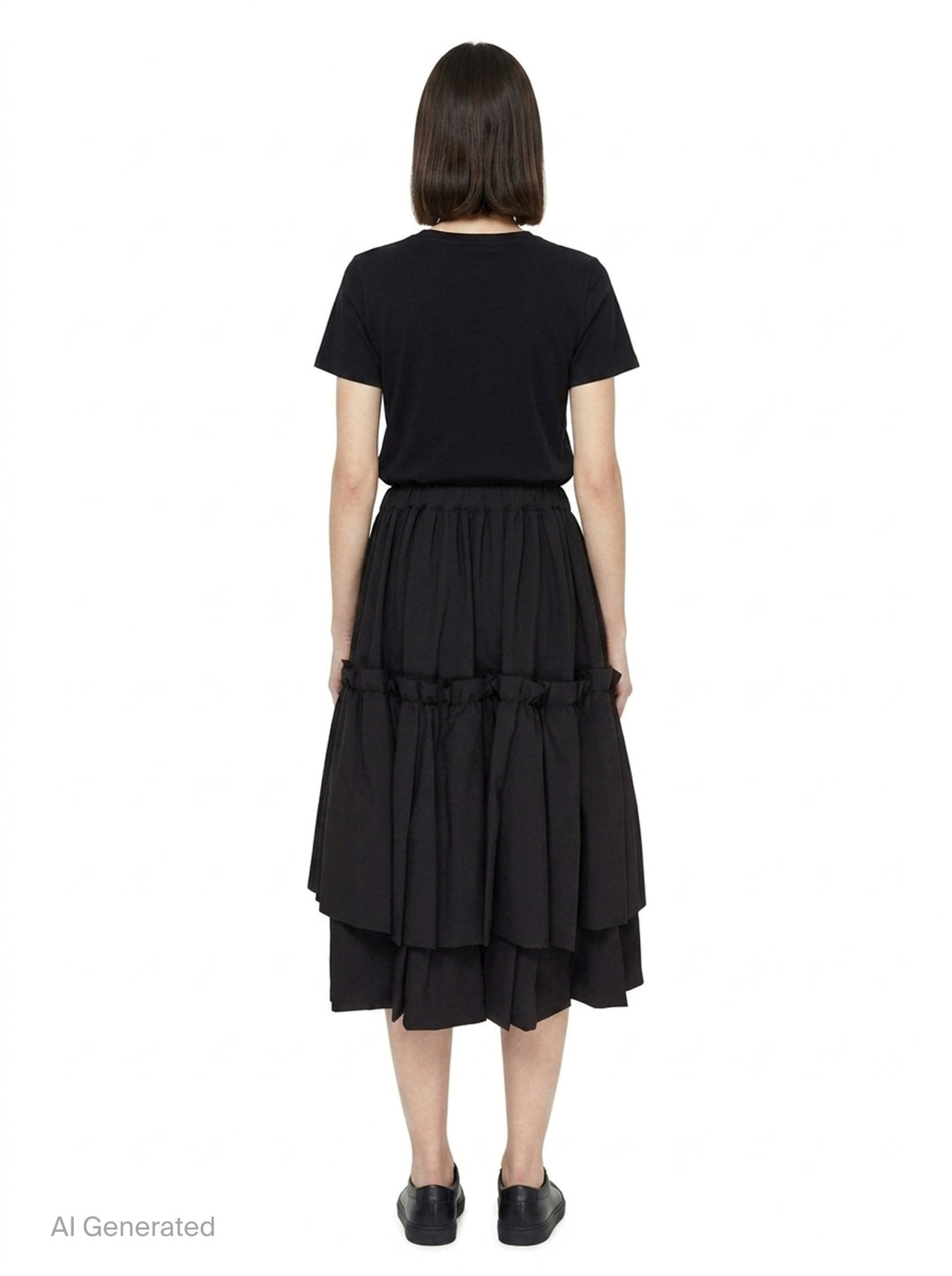 Tiered Ruffle Midi Skirt | Comme des Garçons Black | Club21 - back