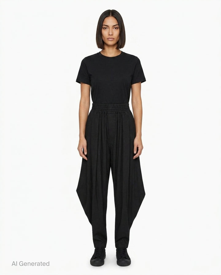 Wool Tropical Harem Pants | Comme des Garçons BLACK | Club21 - front