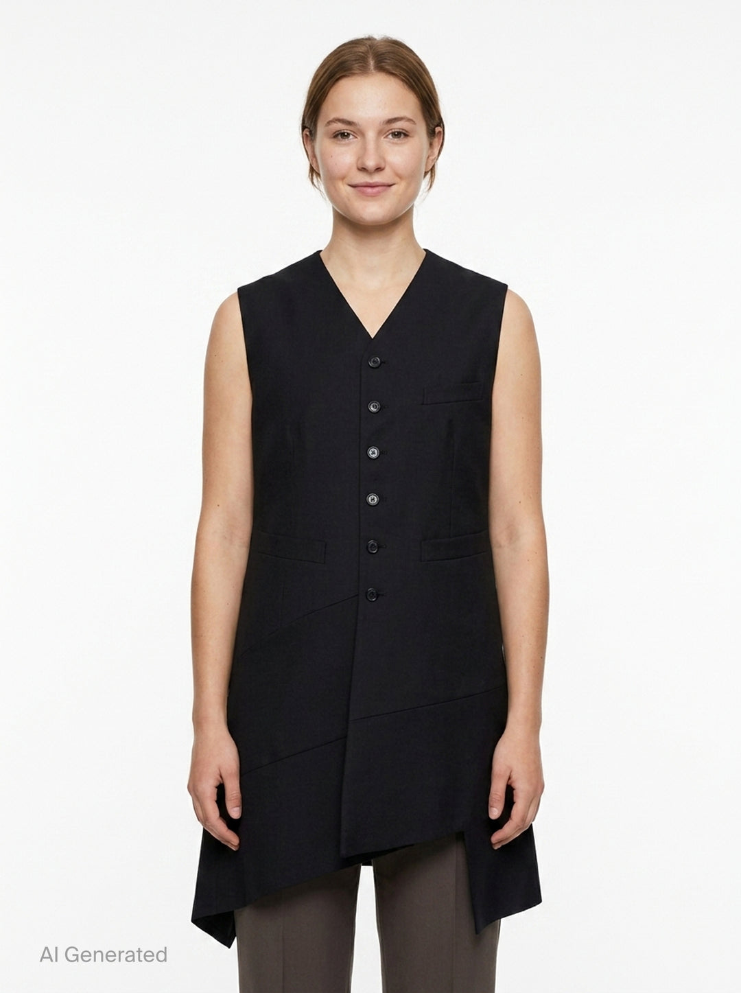 Asymmetric Longline Button Vest | Comme des Garçons Comme des Garçons | Club21 - front