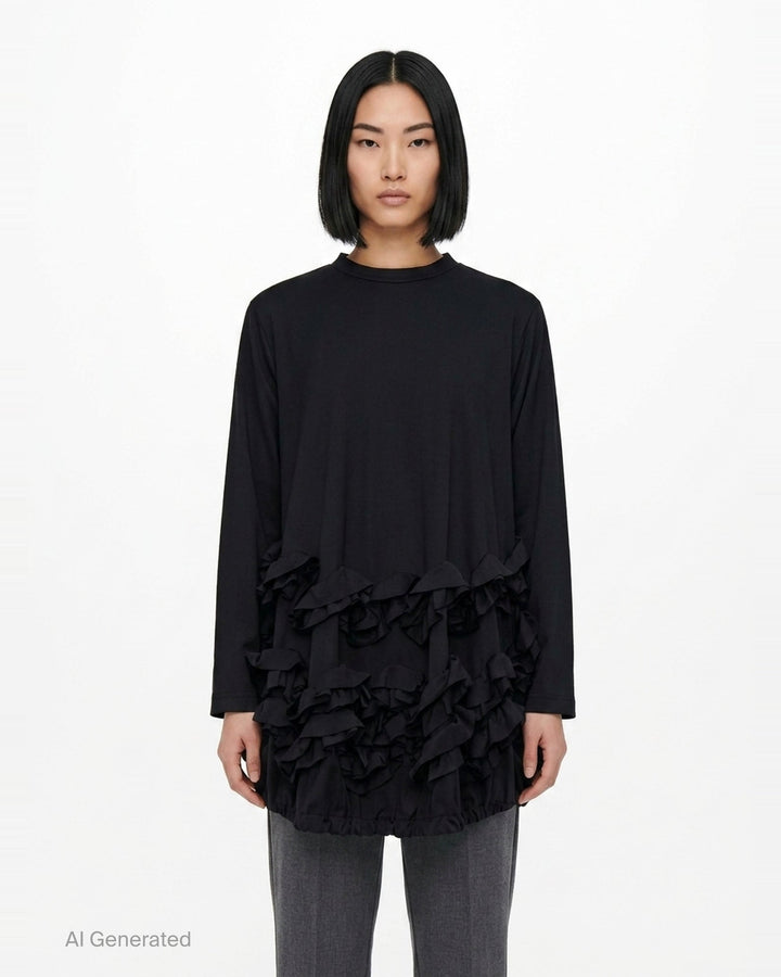 Draped Gathered Layer Top | Comme des Garçons | Club21 - front