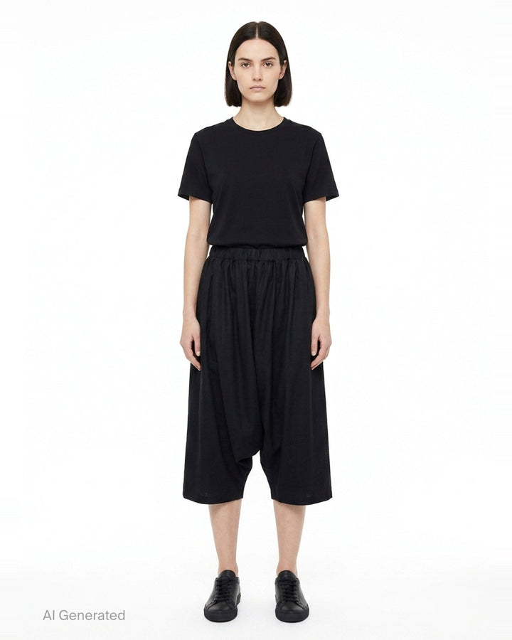 Elastic Waist Wide Leg Pants | Comme des Garçons | Club21 - front