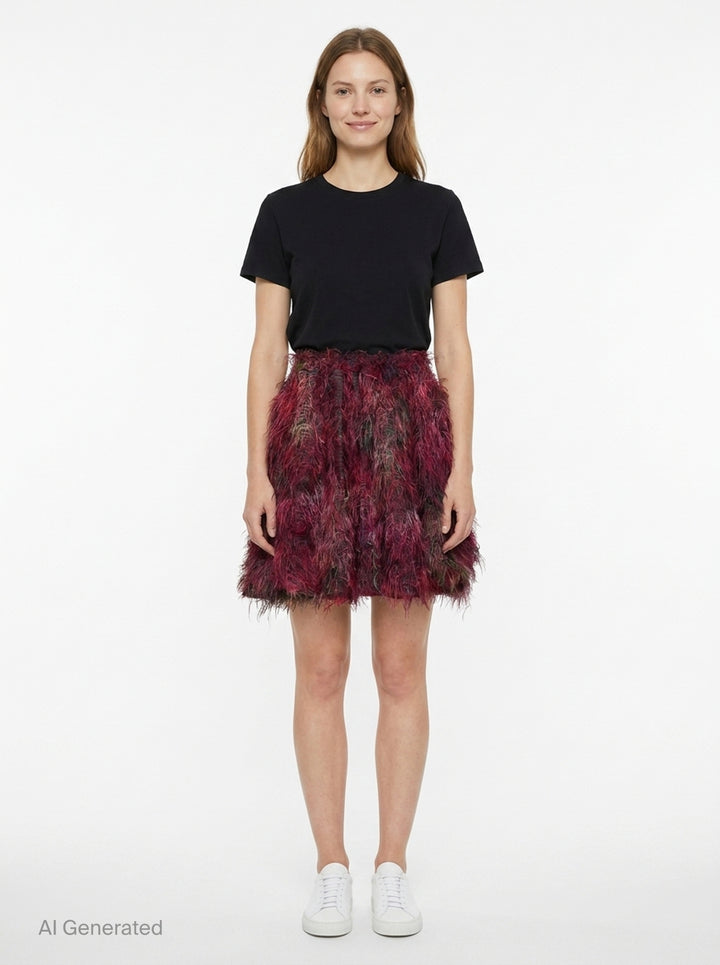 Fringed A-Line Midi Skirt | Comme des Garçons Comme des Garçons | Club21 - front
