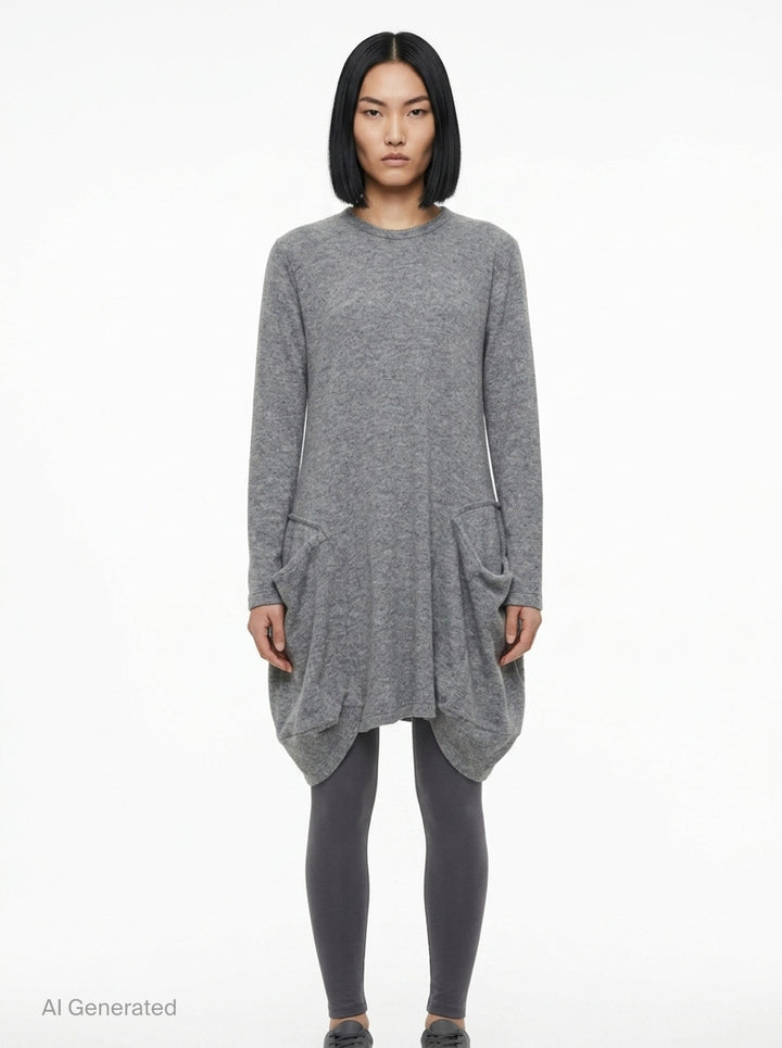 Long Sleeve Crewneck Dress | Comme des Garçons Comme des Garçons | Club21 - front