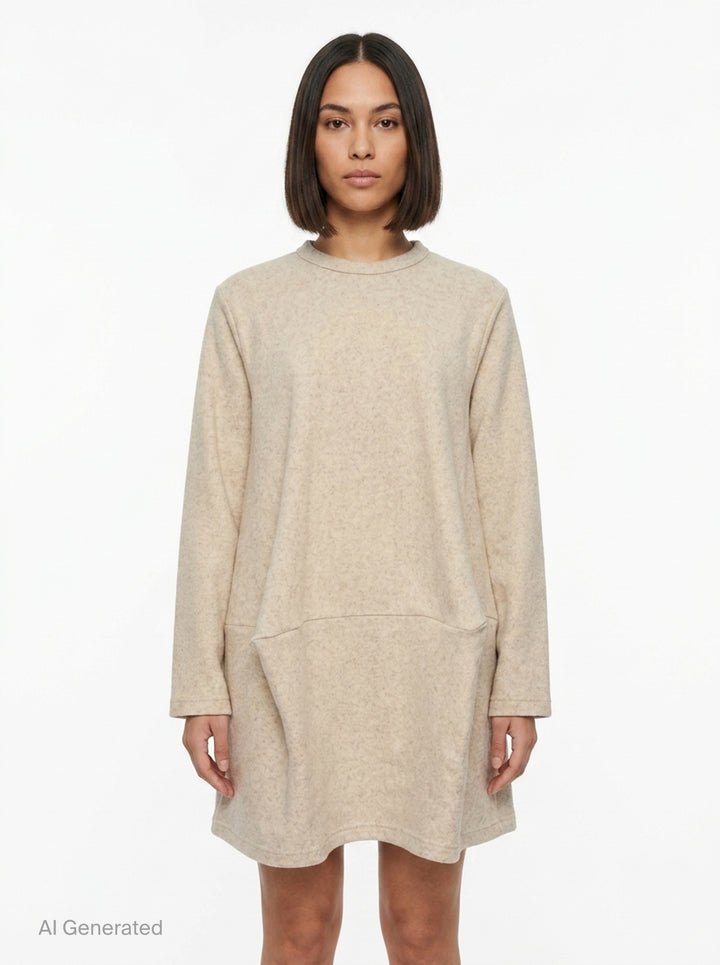 Long Sleeve Crewneck Dress | Comme des Garçons Comme des Garçons | Club21 - front